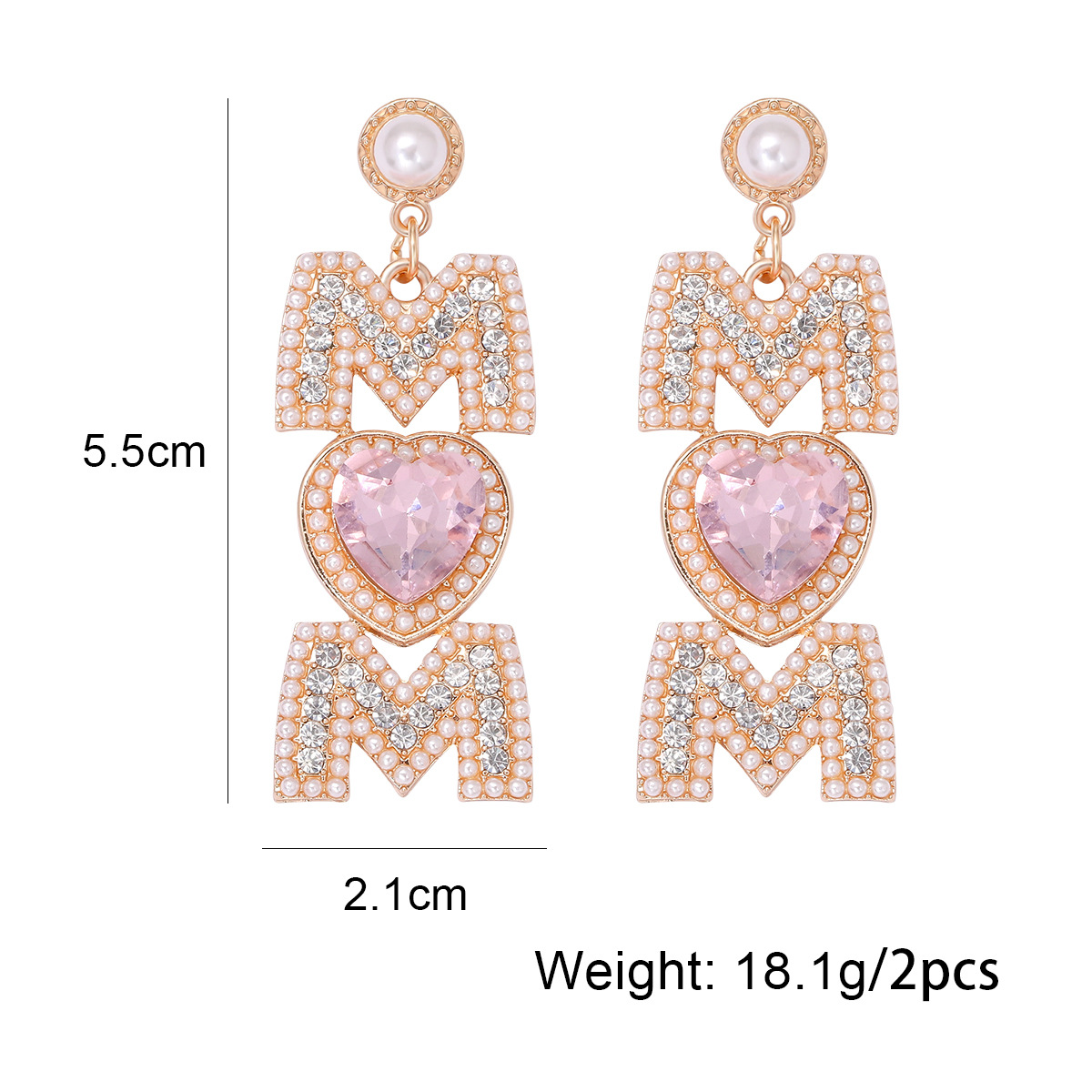 1 Pair Sweet Letter Alloy Drop Earrings display picture 1