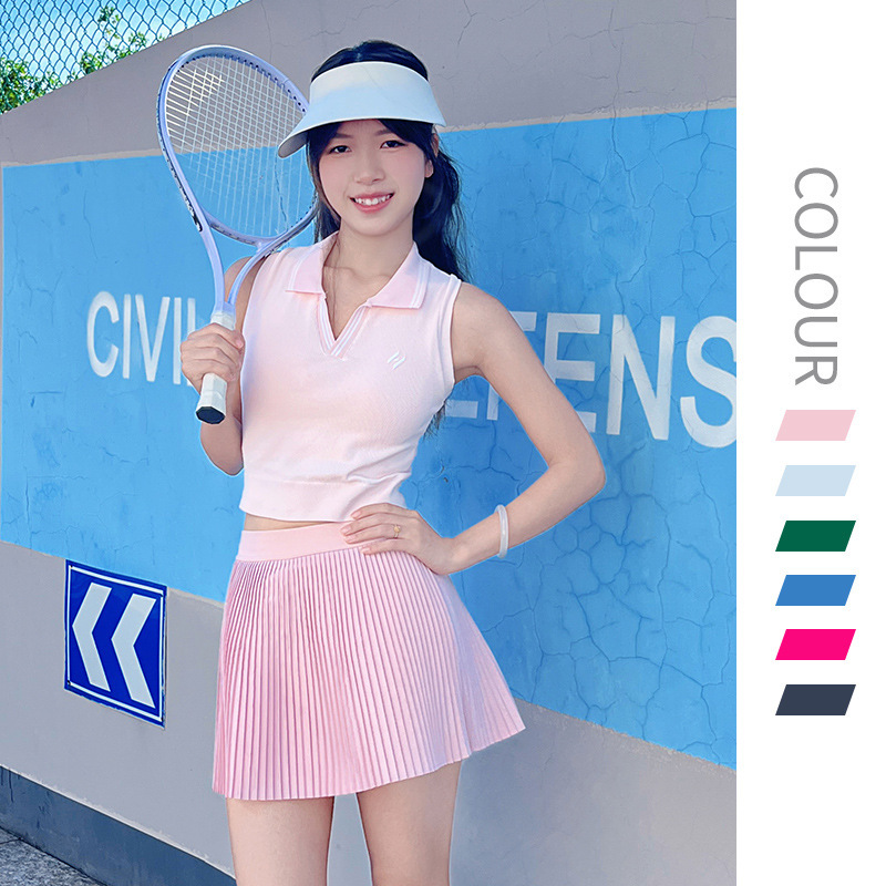 High-Elastic Running Sports Tennis Accordion Pleated Skirt Yoga Suit Polo Shirt Fixed Cup Beautiful Back Fitness Bra High-Elastic Running Sports Tennis Accordion Pleated Skirt Yoga Suit Polo Shirt Fixed Cup Beautiful Back Fitness Bra