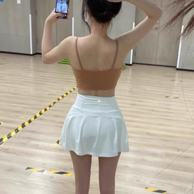 Lulu Original Sports Tennis Skirt for Women, Anti-Exposure Fitness Short Skirt, Two-In-One Yoga Quick-Dry Yoga Skirt Shorts