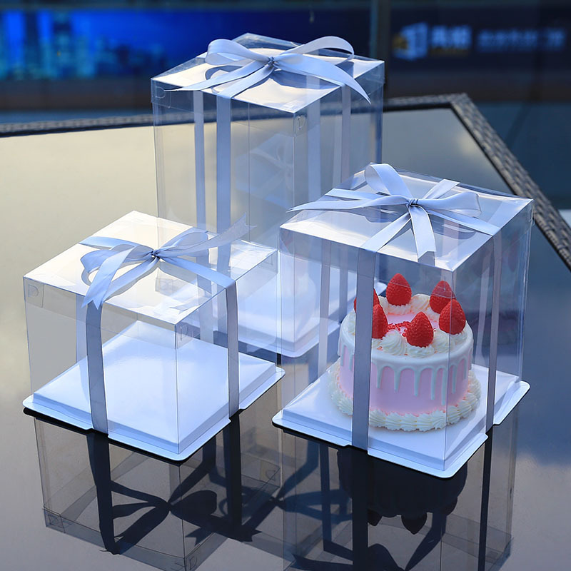 Wholesale transparent cake packaging box 4 inch 6 inch 8 inch 10 inch birthday baking cake packing box plastic box Wholesale transparent cake packaging box 4 inch 6 inch 8 inch 10 inch birthday baking cake packing box plastic box