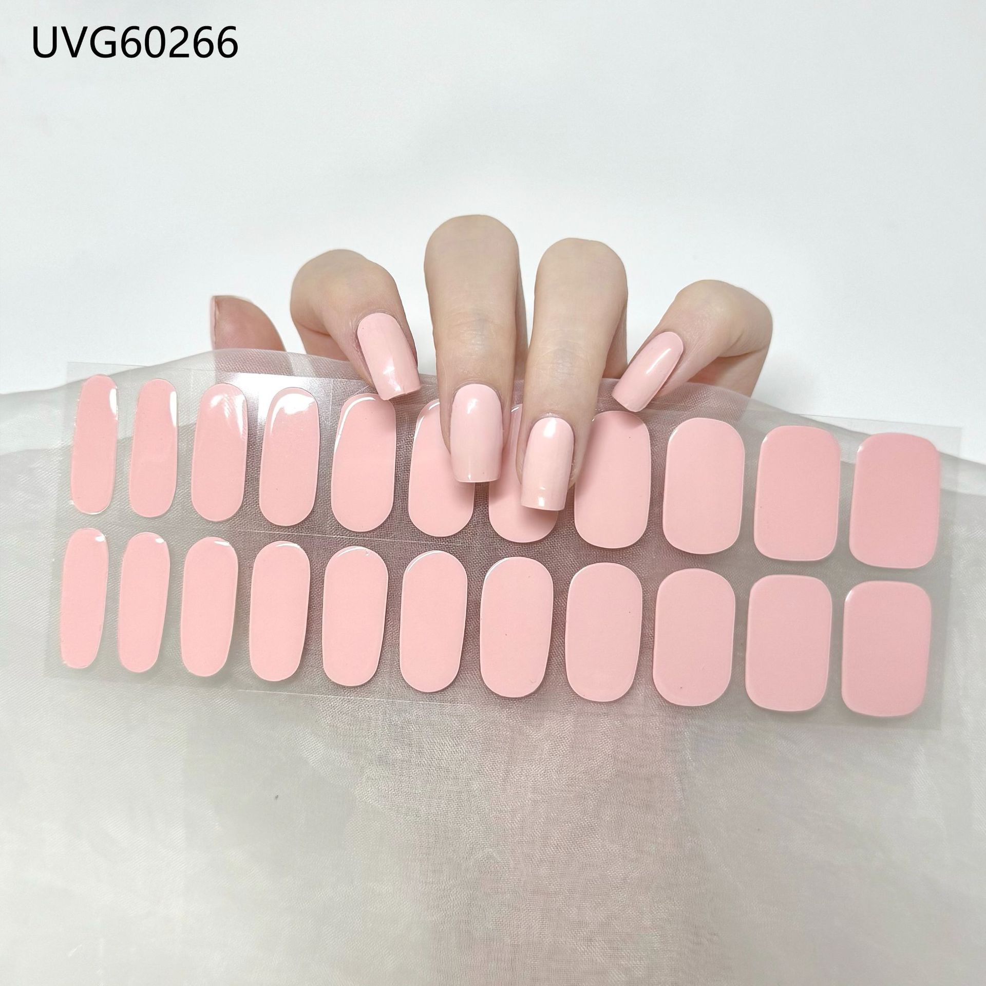 Pegatinas de uñas de gel UV transparentes efecto hielo, semicuradas, con lámina dorada, fototerapia, efecto película de aceite