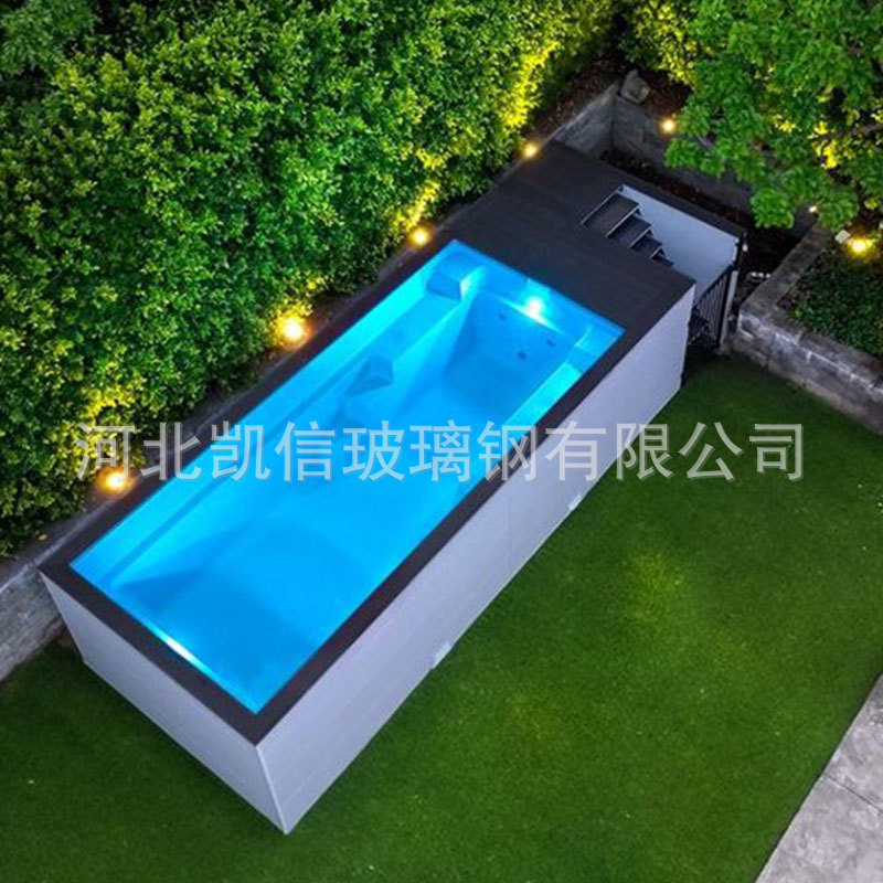 工厂工业风玻璃钢集装箱泳池坚固耐用安装简便室外泳池