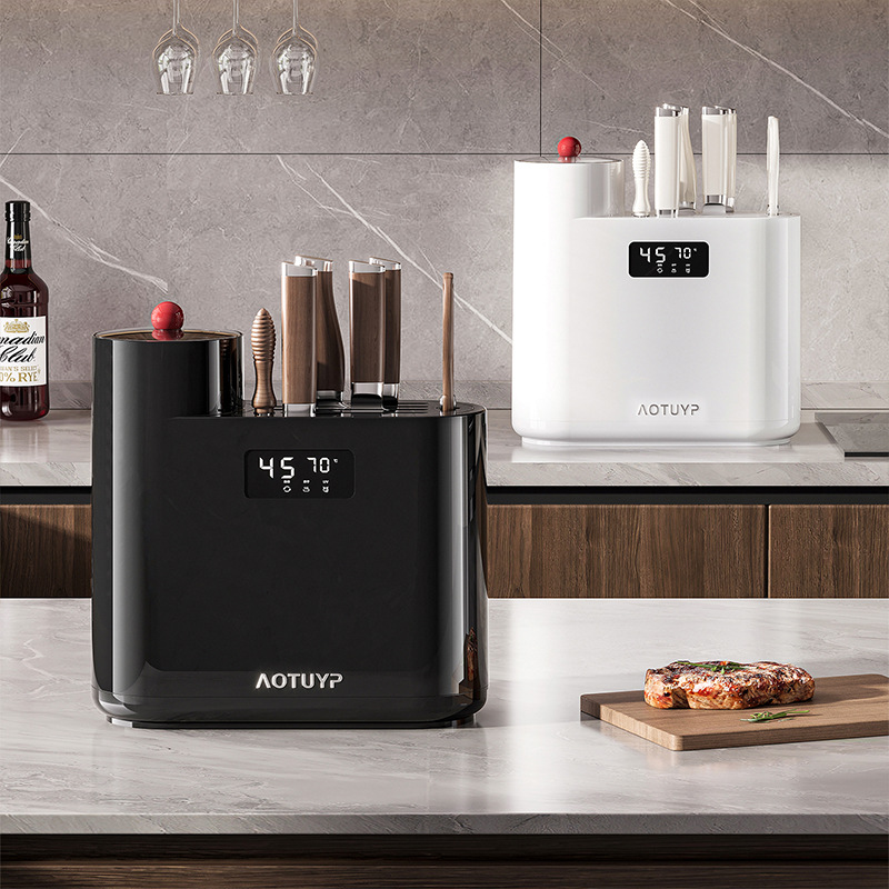 Estante de almacenamiento de herramientas de cocina multifuncional de escritorio doméstico de escritorio de palillos jaula de almacenamiento de almacenamiento esterilización y secado soporte de cuchillos