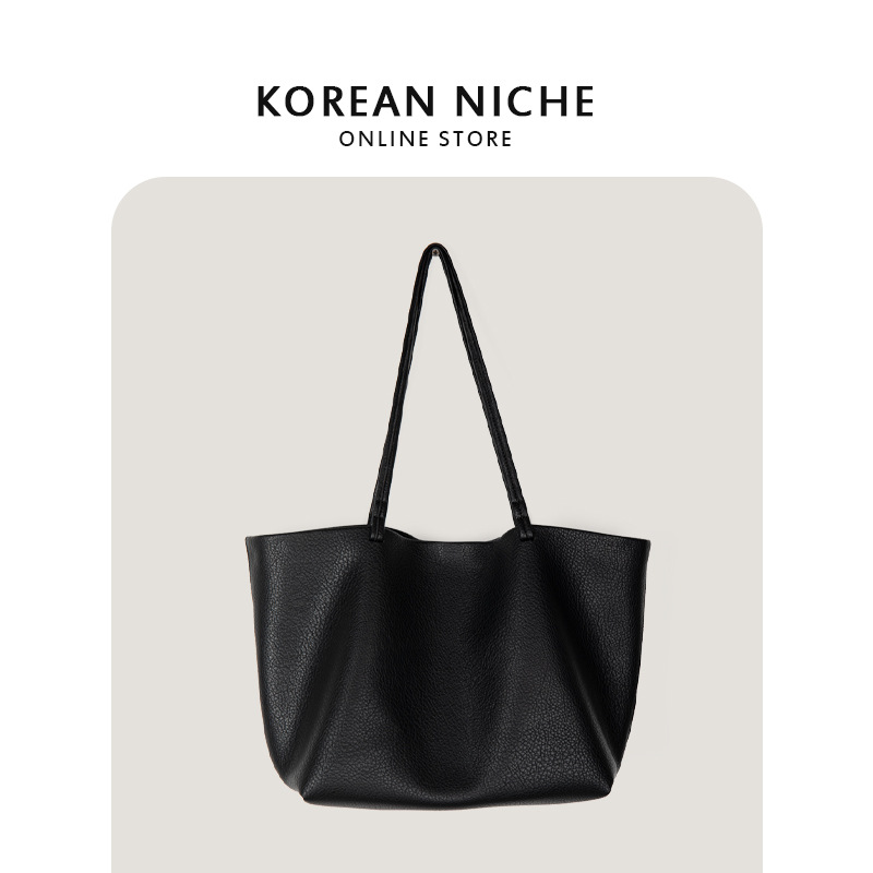 Nuevo diseño de nicho coreano, bolso de hombro de cuero suave con estampado de lichi para mujer, bolso de mano sencillo de gran capacidad para desplazamientos diarios_voghion.com