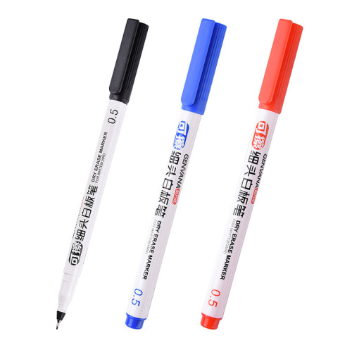 Jinwannian small erasable fine-tip whiteboard pen 0.5mm black blue red water-based hook line painting graffiti pen