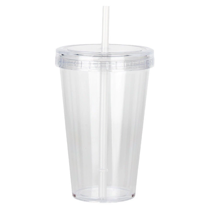 Прочный стеклянный полипропиленовый straw из пластика со стеклянной трубкой, 22 oz