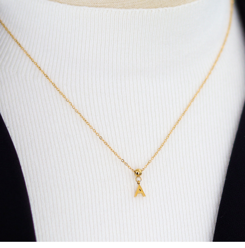 1 Pieza Acero Inoxidable 304 Chapados en oro de 18k Letra Colgante display picture 14