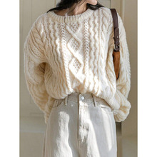 C 44020 Hollow Cable Loose Sweater �οսʻ�����ë�¿羳