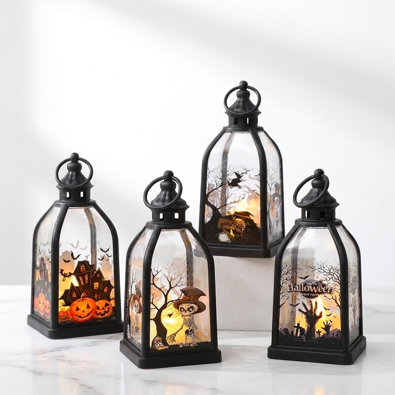 Halloween decorations, bar party, dance party, pumpkin lantern, LED electronic candle light, night light, cross-border small gift props