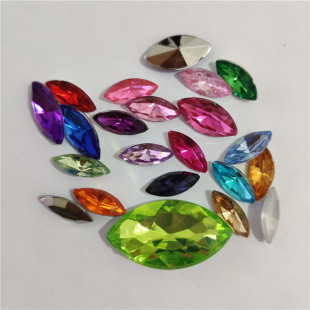 DIY Plastic Gem Wholesale 3*6-18*32mm Horse Eye Shaped Pointed Bottom Acrylic Diamond Drop Shaped Taiwan Diamond