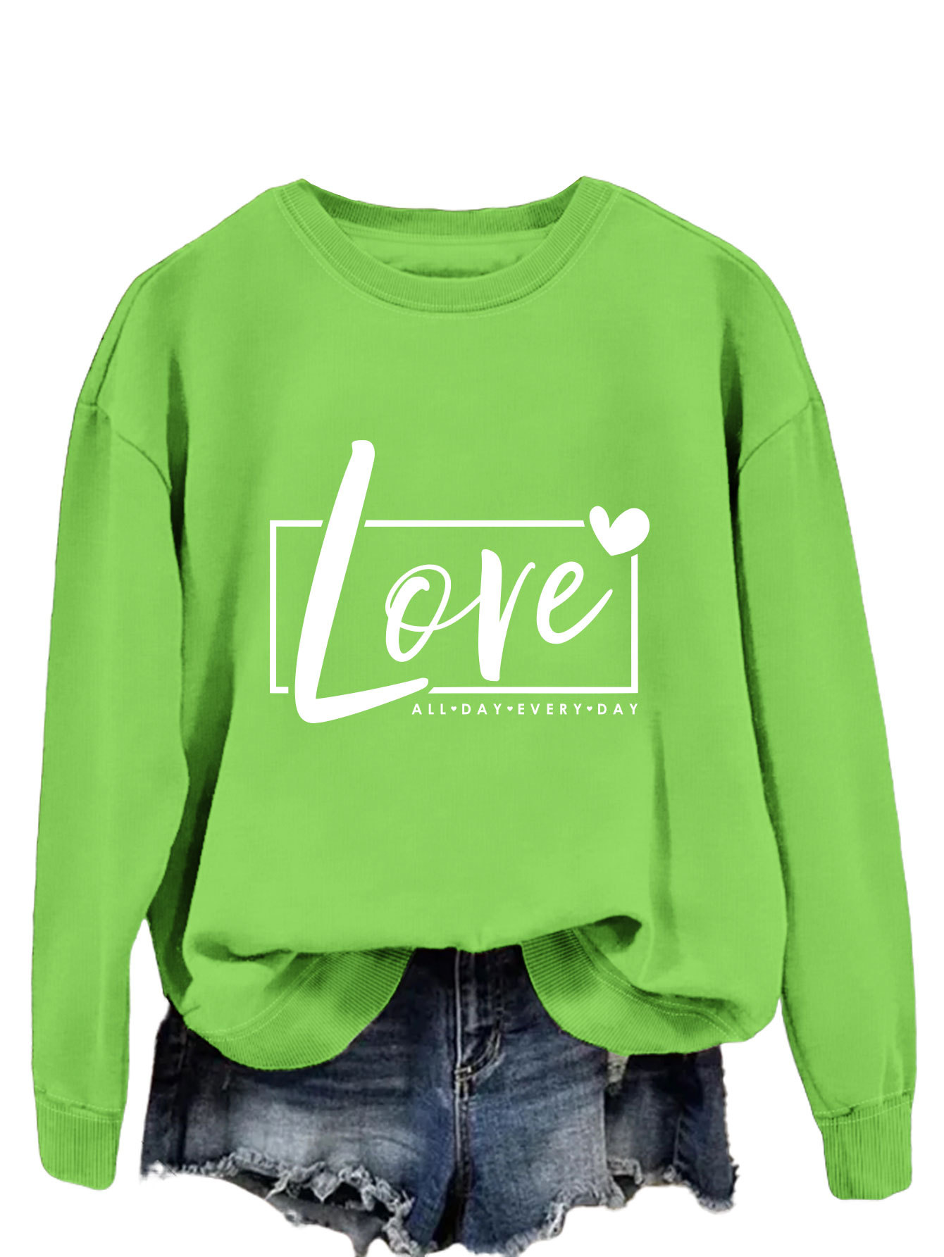 Women's Hoodies Long Sleeve Printing Basic Streetwear Letter Heart Shape display picture 48