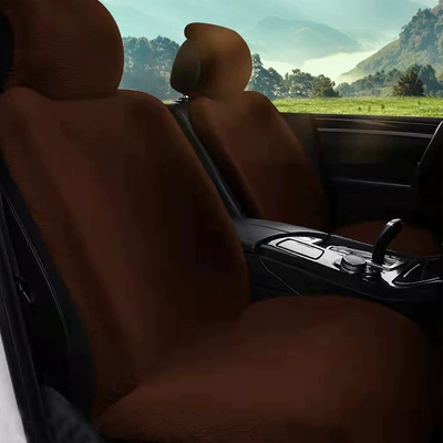 Free Binding Backrest Warm Seat Cover – Seat cushion, seat cover - imitation-rabbit-fur-brown-car-alone