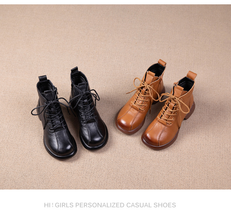 Women's Basic Vintage Style Solid Color Round Toe Martin Boots display picture 3