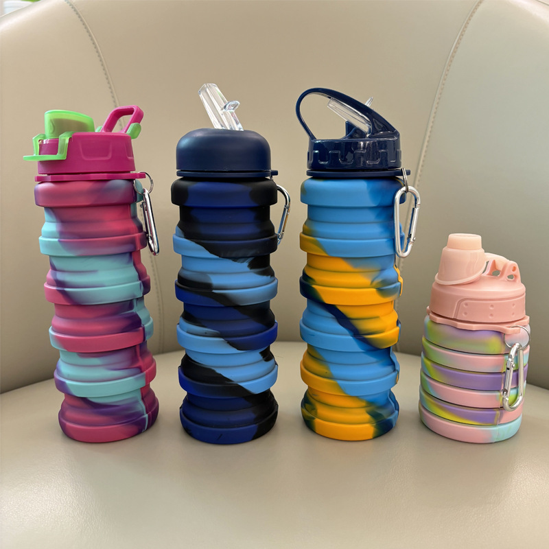 Factory Direct Sales Outdoor Sports Silicone Folding Water Cup Telescopic Cup Water Bottle
