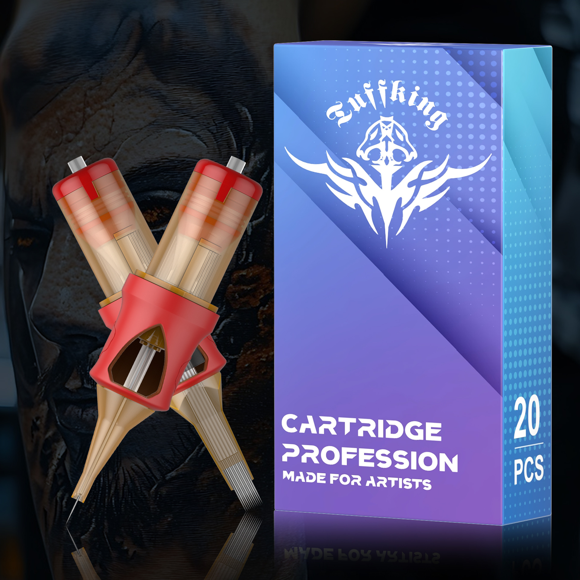 Aguja de tatuaje, consumibles para tatuajes, herramientas, paquete de aguja integrado, aguja de goma, línea de corte, empañado, estable, todo modelo, 20 agujas de acero inoxidable