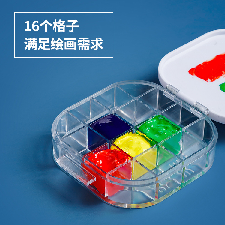 Xiupu cubo plegable arte acuarela herramienta traje multifunción pigmento caja hidratante paleta