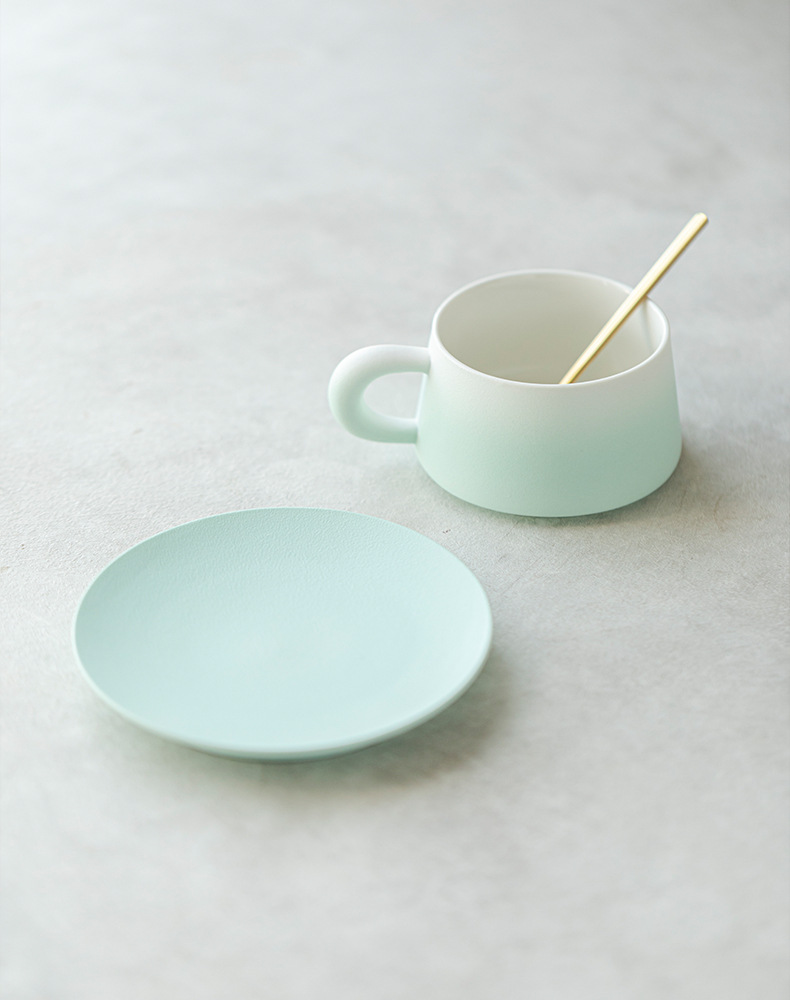 Modern Minimalist Ceramic Coffee Cup And Saucer Set_voghion.com