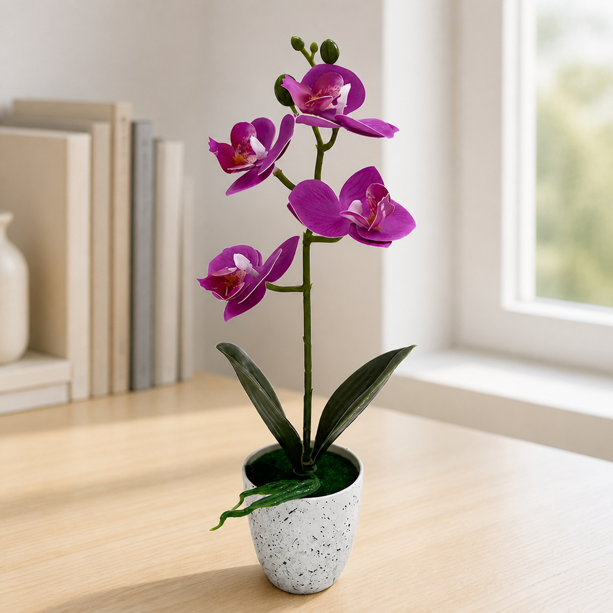 Orquídea mariposa simulación bonsai decoración del hogar verde flor falsa decoración de escritorio de oficina impresión 3D simulación de maceta image 13