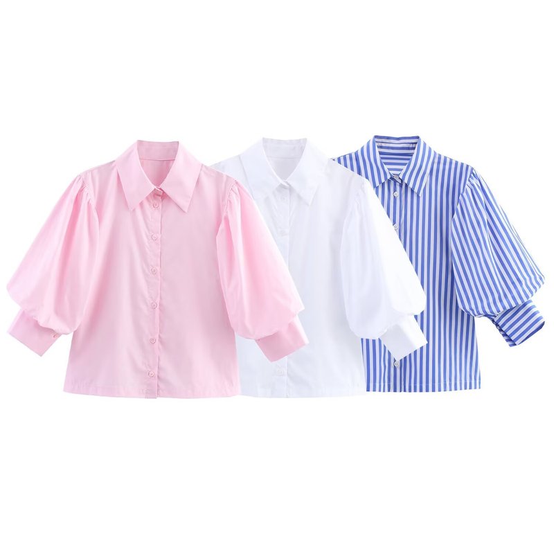 ヨーロッパとアメリカのクロスボーダー婦人服卸売女性用ポプリンシャツ|undefined