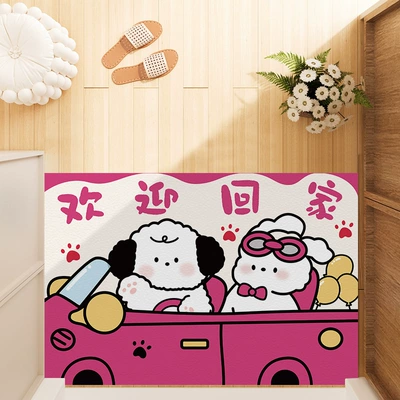 Mat No-Wash Wipeable Pvc Indoor Avtomobil döşəmə paspasları - welcome-home-powder-car-4060cm