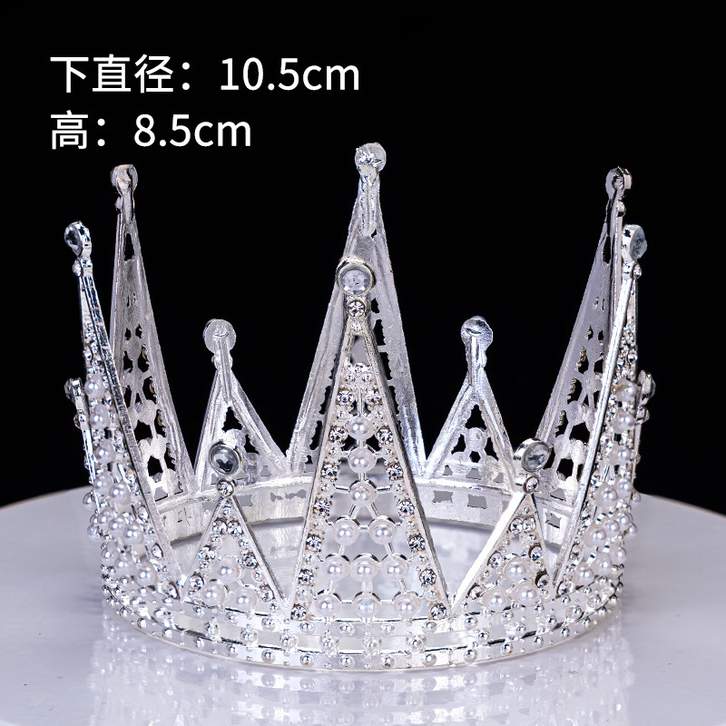 Celebridades de Internet Pastel de cumpleaños Decoración de la corona Adornos de la corona Reina infantil Corona de perlas Adornos de la corona Accesorios para sombreros para adultos