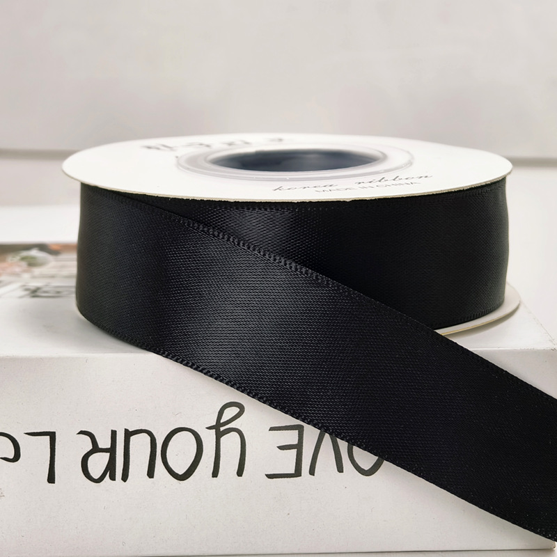 Cinta de pastel de 2,5 cm cinta de decoración de boda al por mayor rosa hecha a mano arco de bricolaje flor cinta de satén