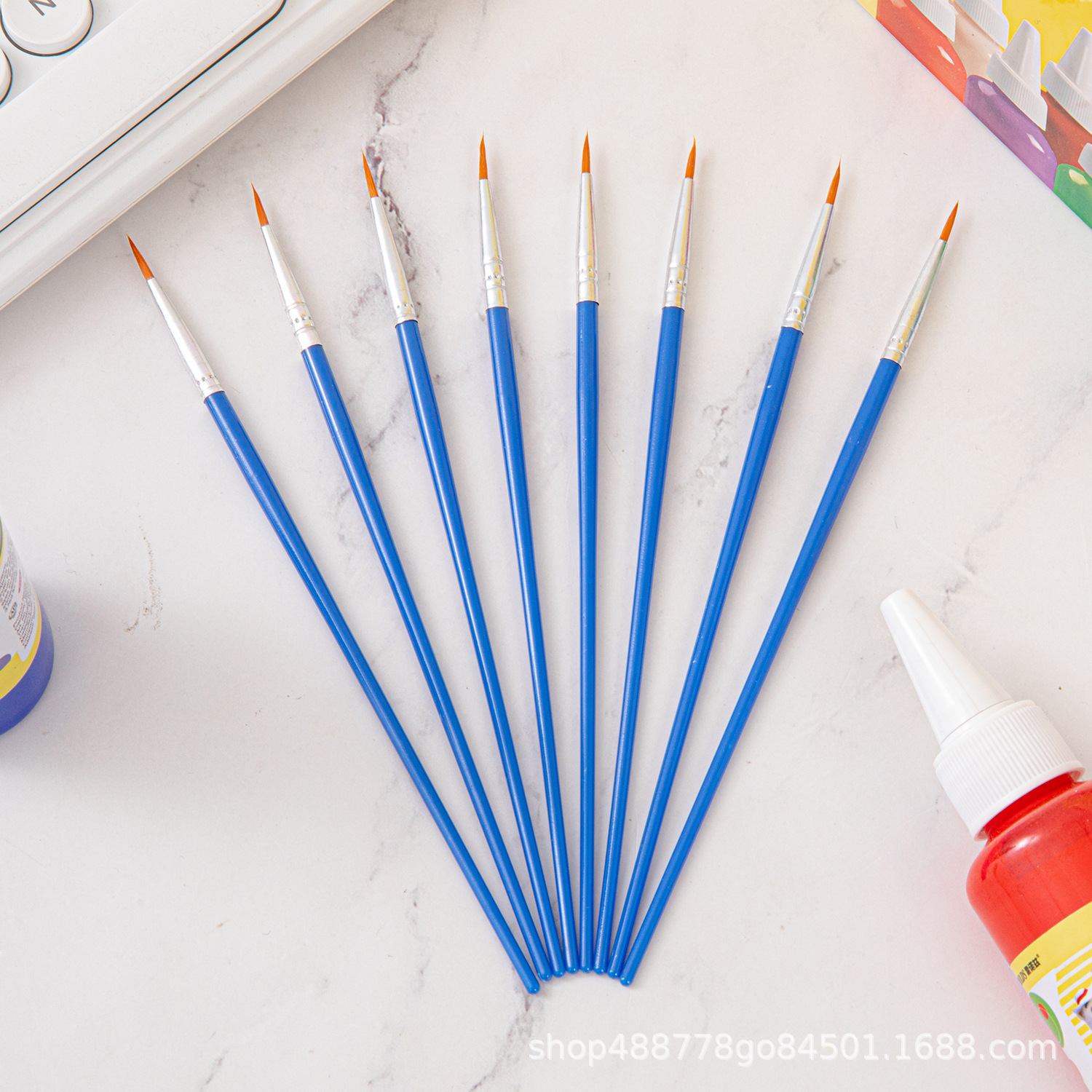 Fábrica directa pincel de dibujo de nylon azul pincel de cabeza plana graffiti pincel de dibujo de pintura pintores de arte diy