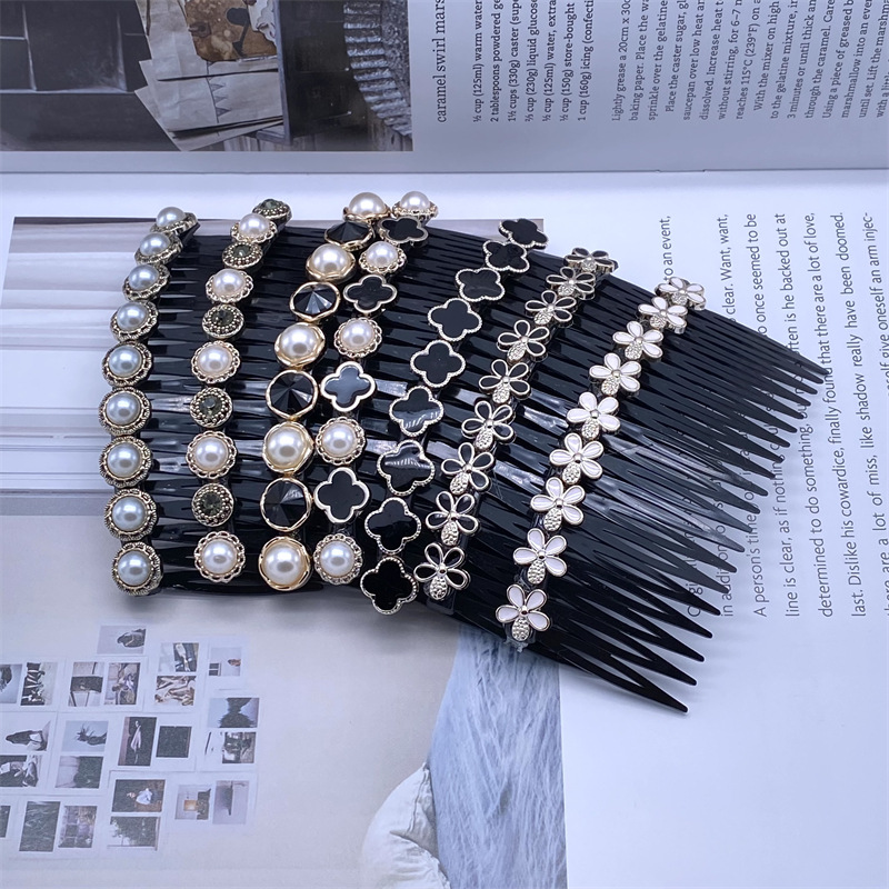 10,5 cm pelo grande de las mujeres peine de pelo de perlas insertar peine un yuan dos yuanes tienda de accesorios para el cabello accesorios de cabeza al por mayor