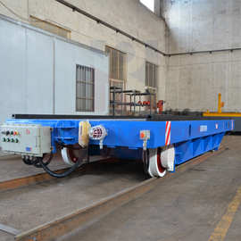 汽油发电机轨道平板车物料转运10吨轨道地平车钢卷搬运地轨平台车