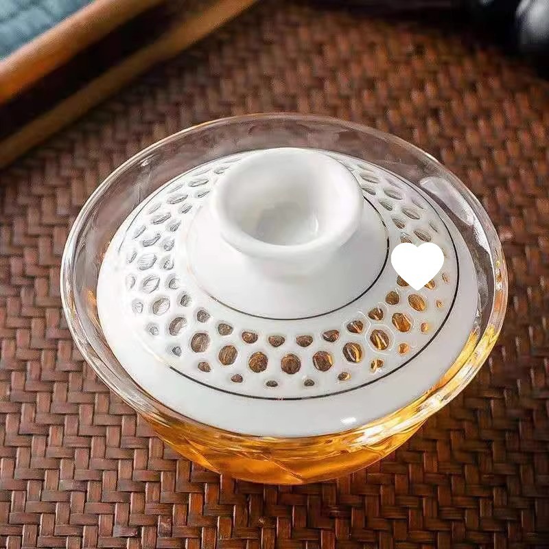 盖碗盖子大号高白陶瓷茶盖玲珑盖碗茶具单三才茶碗零配功夫茶盖|undefined