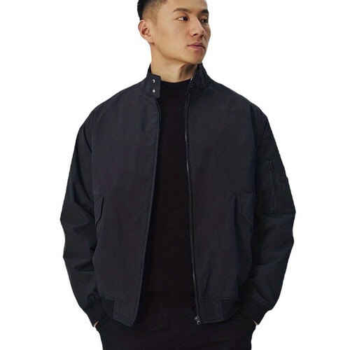American Retro MA1 Pilot Jacket for Men Loose Collar Casual Couple Trend Brand Workwear Outerwear Spring and Autumn Black