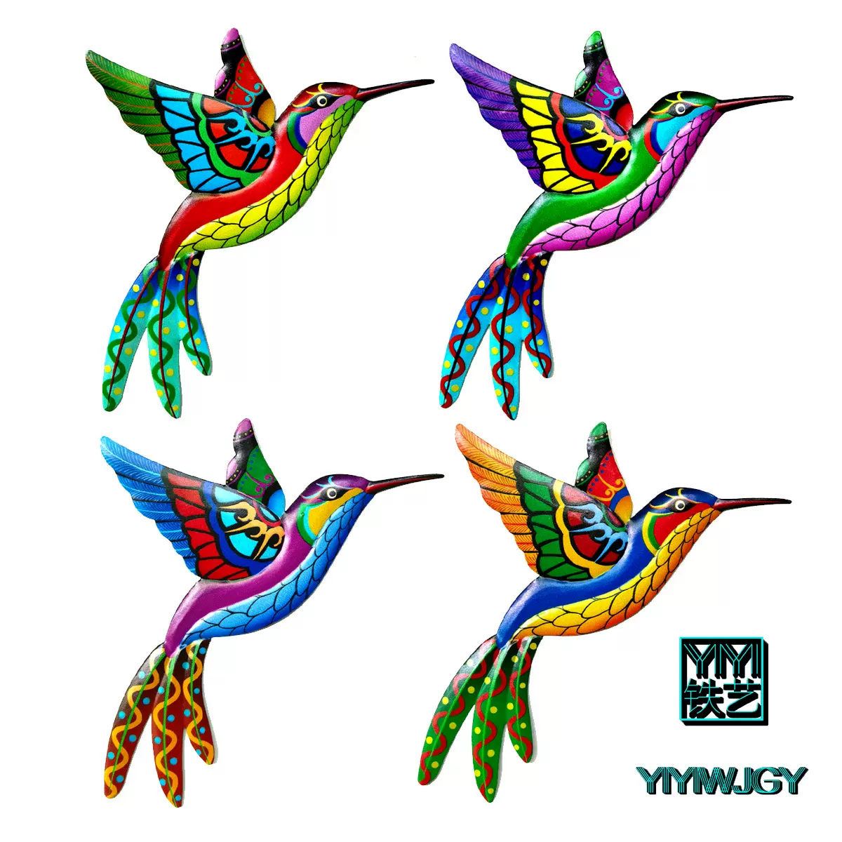 新款亚马逊铁艺大蜂鸟家居挂件装饰品五金工艺品金属制品