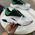 White, black and green heel