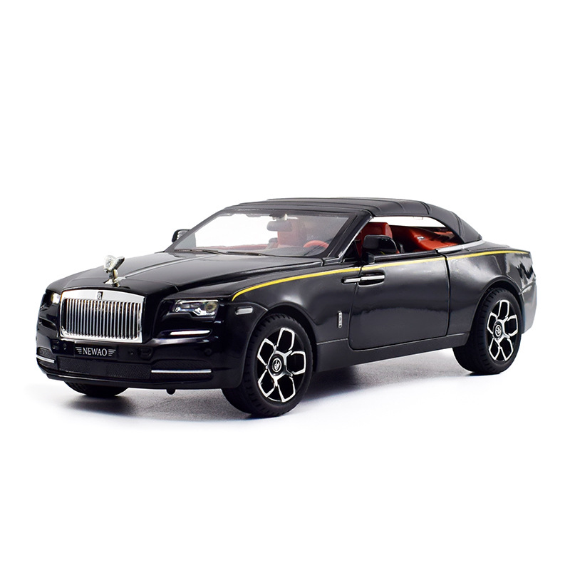 Coche de juguete de aleación a escala 1:24 con sonido y luz, coche de aleación grande para niños, pieza de exhibición premium, venta al por mayor.