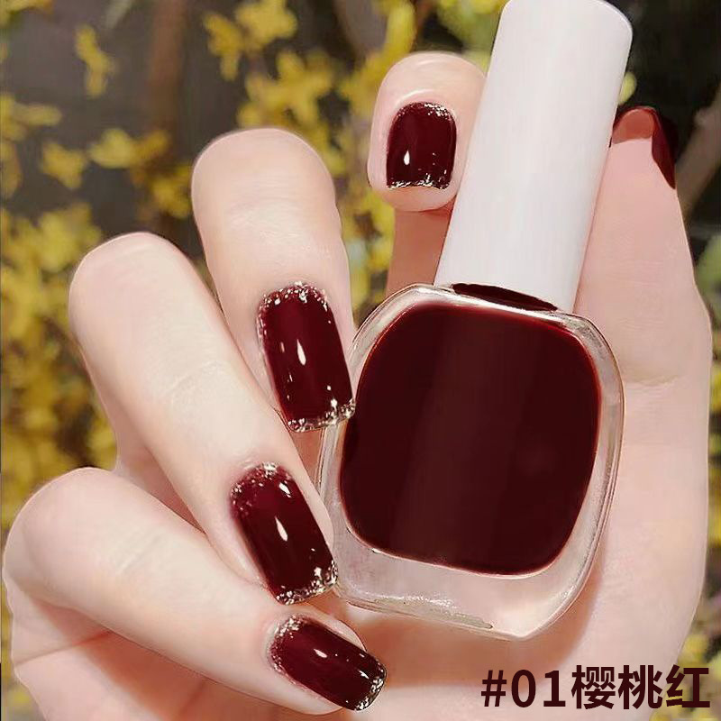 Bright Nail Polish Sealant Oil-Free Quick-Drying Long-Lasting Waterproof Non-Peelable Bright Oil Base Coat Nail Polish for Students Transparent