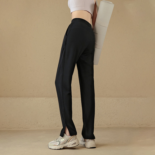 Women's Summer High-Waist Loose Wide-Leg Casual Straight-Tuck Flowy Slimming Outerwear Yoga Pants for Running and Fitness