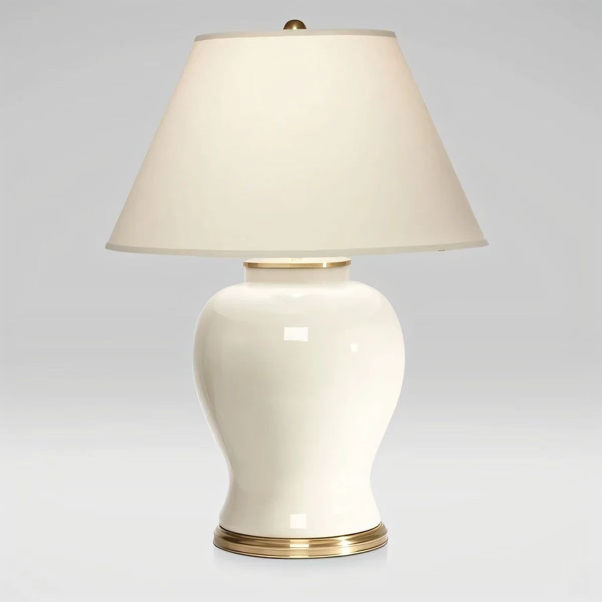 American-Style Ceramic Table Lamp for Bedroom Bedside, Living Room, White General Jar Decoration, Light Luxury Homestay, Chinese-Style Bedside Table for Home Use