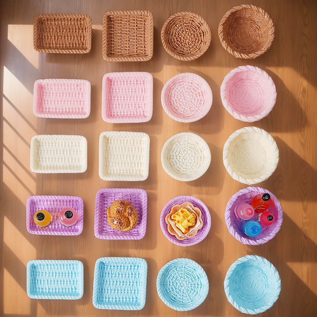 Микро-ландшафтный креативный ротанг корзина бамбуковая плетеная корзина садоводство декорации diy украшения аксессуары мини-хлеб маленький орнамент