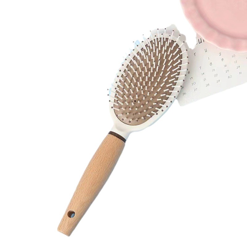 Peine de madera con cojín de aire para masaje del cuero cabelludo