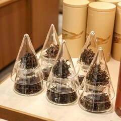 雲琳茶器聞香錐新中国式茶屋高ホウ素シリコンガラス貯蔵物展示茶葉分類瓶teastone