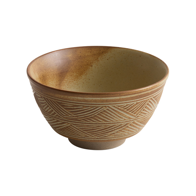 Tazón de sopa para el hogar de cerámica japonesa japonesa Tazón de fideos Tazón de ensalada de frutas de alto valor Tazón de comida individual Vajilla de alta calidad