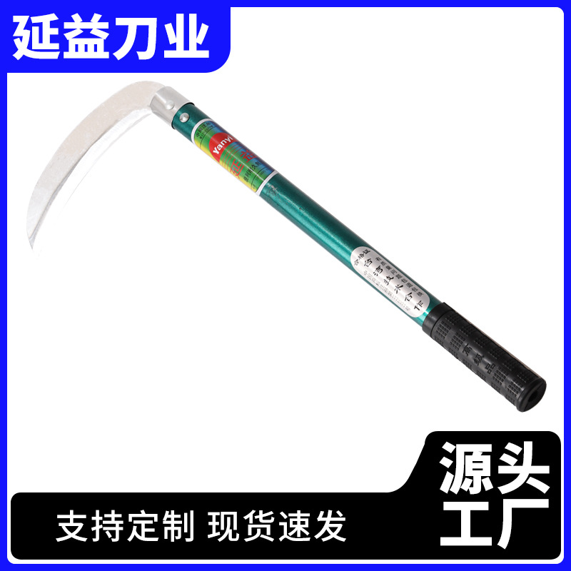 锰钢割水稻长柄镰刀割麦割玉米月牙弯刀厂家批发【延益】188短
