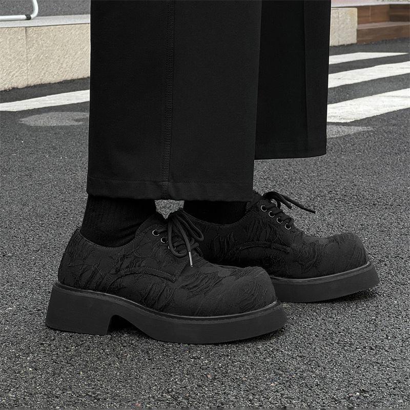 American Derby Shoes Round Toe Niche Retro Mickey Leather Shoes Fashionable Commuter Height Increasing Platform Shoes 99988-J