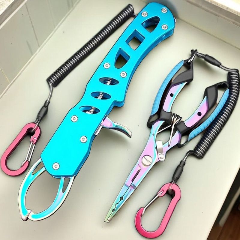 02 New Color Titanium Lure Pliers and Fish Control Pliers, a complete set of two-in-one multifunctional stainless steel pliers, portable fishing tools