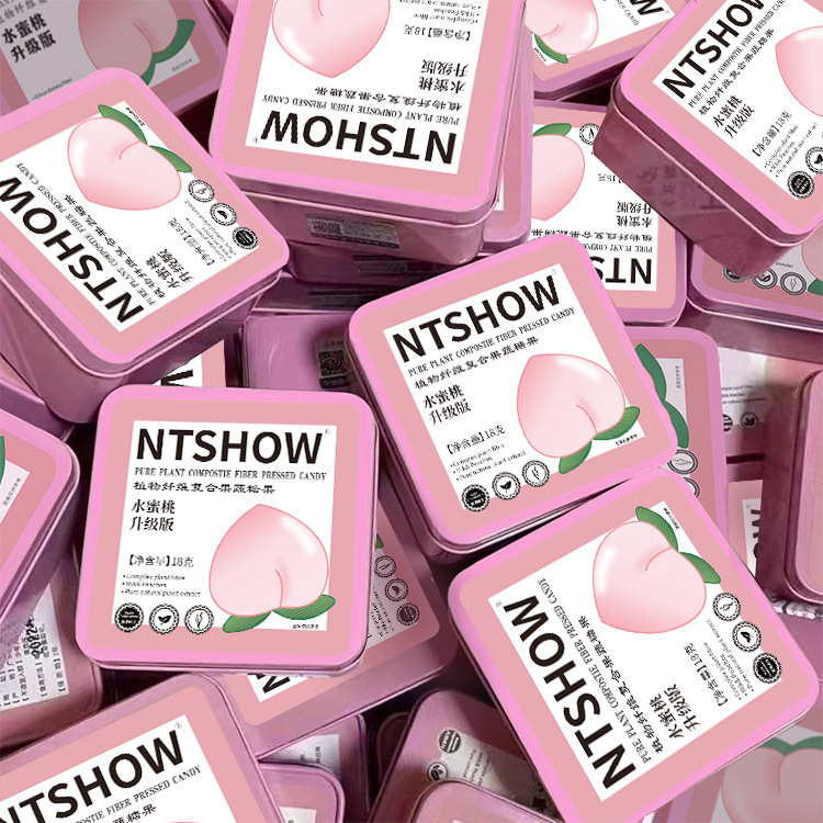 Herbal Fruit and Vegetable Tablet Candy Customized Micro-business Same-style Honey Peach Substitute Processing Herbal Fruit and Vegetable Enzyme Candy