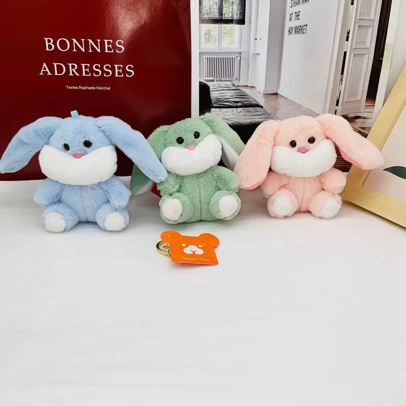Plush backpack accessory, doll, rabbit, bag decoration, keychain, Birthday gift