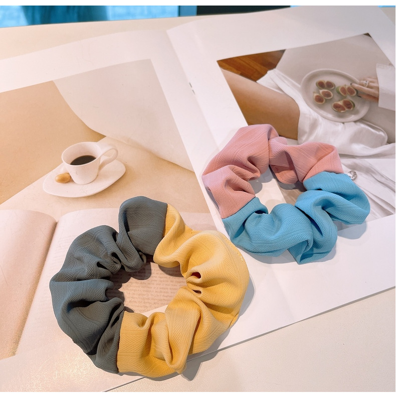Korean Simple Color Matching Macaron Hair Scrunchies display picture 12