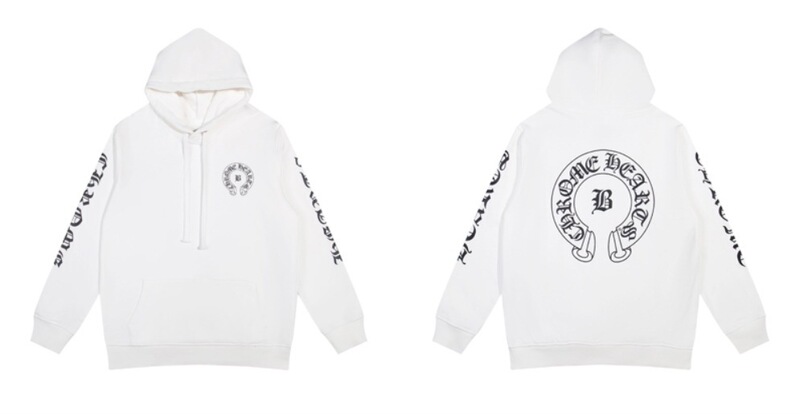24ss 新しい高品質クロムハーツ馬蹄クロスフード付きジッパートレーナー工場卸売|undefined