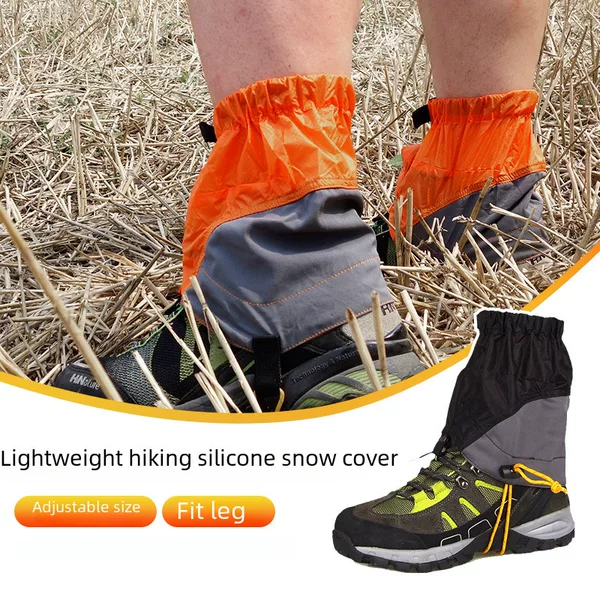 Outdoor Camping Hiking Foot Covers, Lightweight Silicone-Coated Leg Protectors, Waterproof Knee Pads, Snow Covers 20D