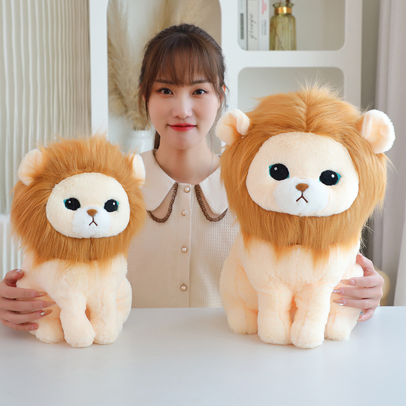 Bosque sentado rey león muñeca muñeca de peluche muñeca cruzada león almohada muñeca de captura cruzada grande